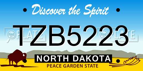 TZB5223 North Dakota License Plate