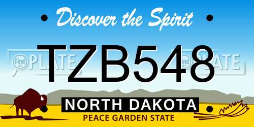 TZB548 North Dakota License Plate