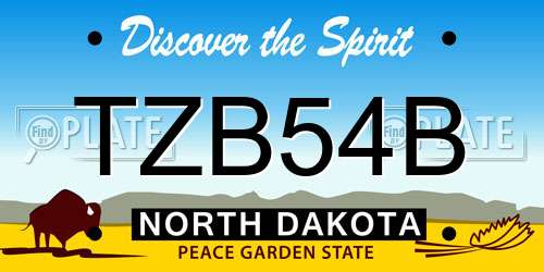 TZB54B North Dakota License Plate