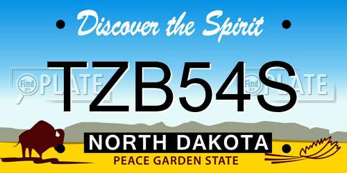 TZB54S North Dakota License Plate