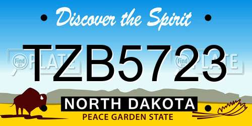 TZB5723 North Dakota License Plate