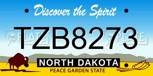 TZB8273 North Dakota License Plate