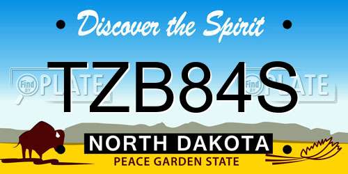 TZB84S North Dakota License Plate