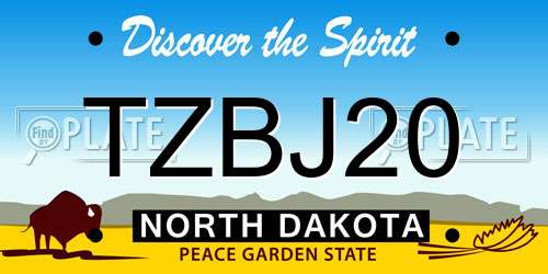 TZBJ20 North Dakota License Plate
