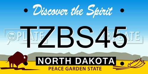 TZBS45 North Dakota License Plate