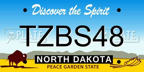 TZBS48 North Dakota License Plate