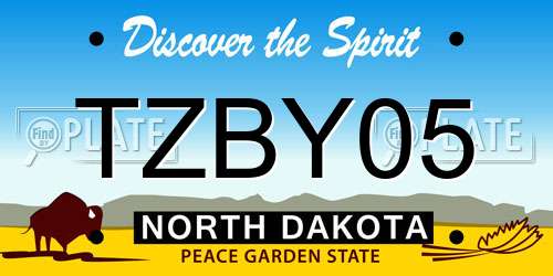 TZBY05 North Dakota License Plate