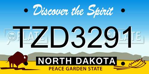 TZD3291 North Dakota License Plate