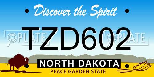 TZD602 North Dakota License Plate