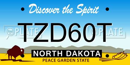 TZD60T North Dakota License Plate