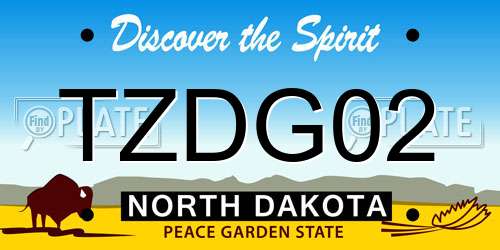 TZDG02 North Dakota License Plate