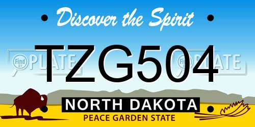 TZG504 North Dakota License Plate