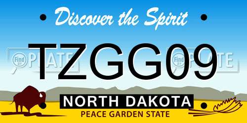 TZGG09 North Dakota License Plate