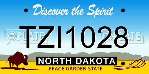 TZI1028 North Dakota License Plate