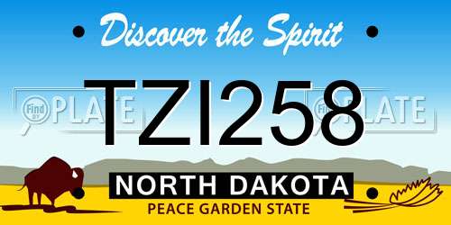 TZI258 North Dakota License Plate
