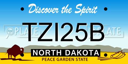 TZI25B North Dakota License Plate