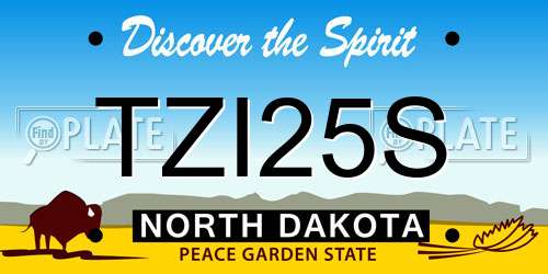 TZI25S North Dakota License Plate