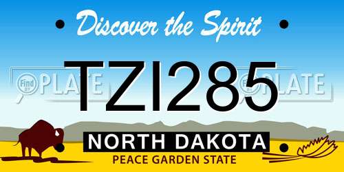 TZI285 North Dakota License Plate