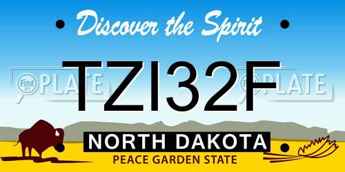 TZI32F North Dakota License Plate