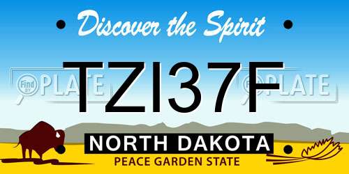 TZI37F North Dakota License Plate