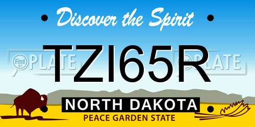 TZI65R North Dakota License Plate