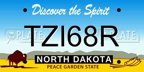 TZI68R North Dakota License Plate