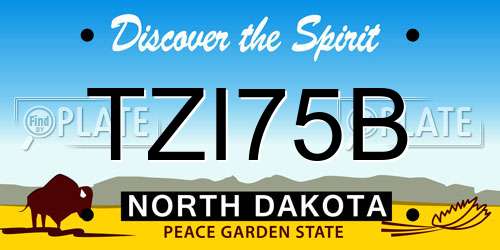 TZI75B North Dakota License Plate