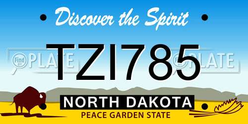 TZI785 North Dakota License Plate