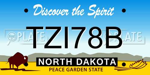 TZI78B North Dakota License Plate