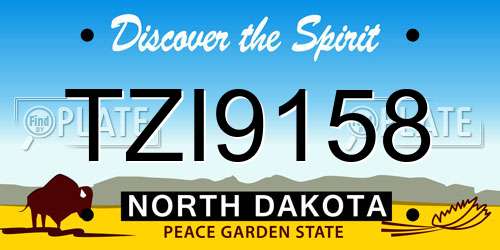 TZI9158 North Dakota License Plate