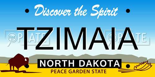 TZIMAIA North Dakota License Plate
