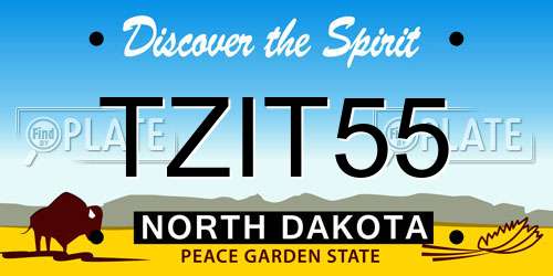 TZIT55 North Dakota License Plate