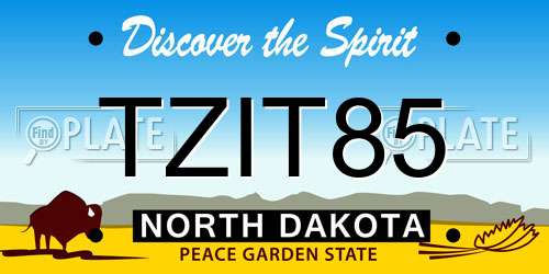 TZIT85 North Dakota License Plate