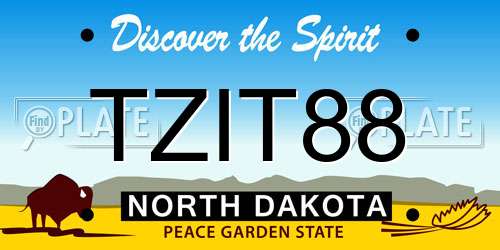TZIT88 North Dakota License Plate