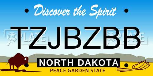 TZJBZBB North Dakota License Plate