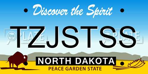 TZJSTSS North Dakota License Plate