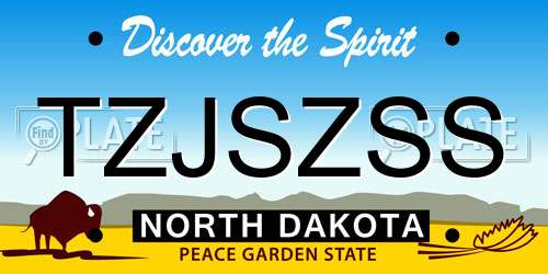 TZJSZSS North Dakota License Plate