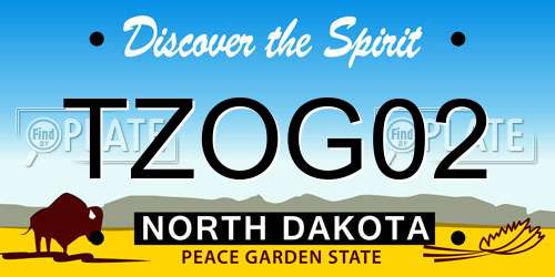 TZOG02 North Dakota License Plate