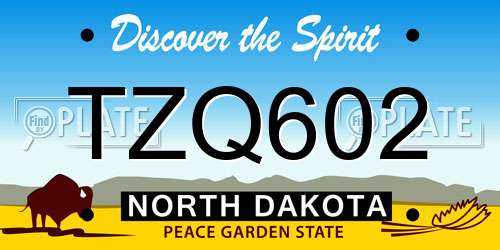 TZQ602 North Dakota License Plate