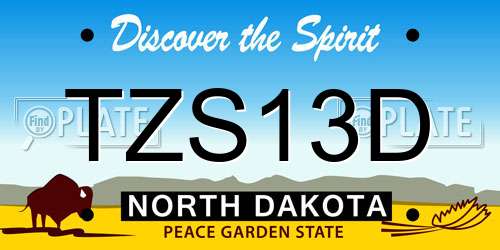 TZS13D North Dakota License Plate