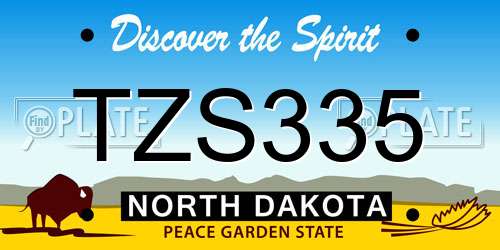 TZS335 North Dakota License Plate