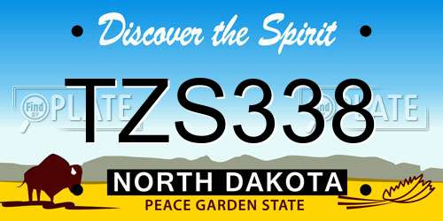 TZS338 North Dakota License Plate