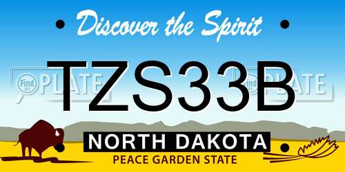 TZS33B North Dakota License Plate