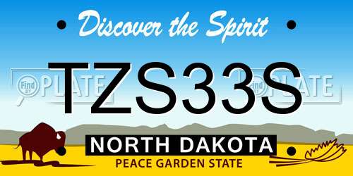 TZS33S North Dakota License Plate