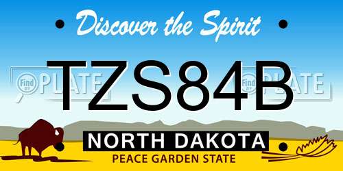 TZS84B North Dakota License Plate