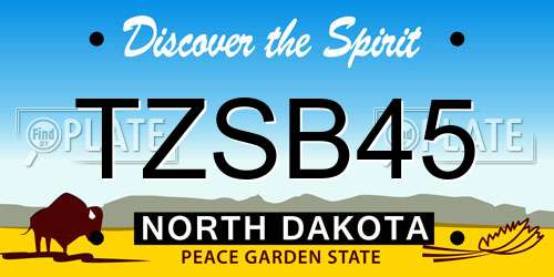 TZSB45 North Dakota License Plate