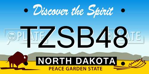 TZSB48 North Dakota License Plate