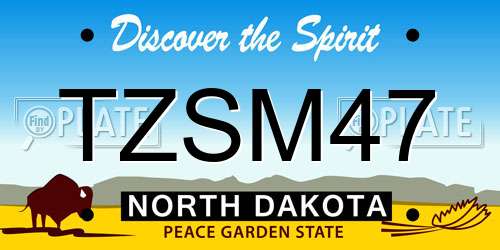 TZSM47 North Dakota License Plate