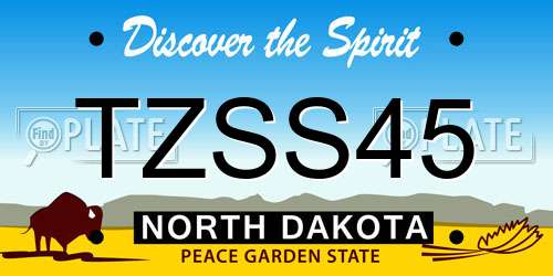 TZSS45 North Dakota License Plate