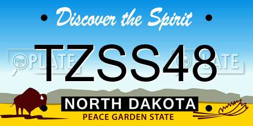 TZSS48 North Dakota License Plate